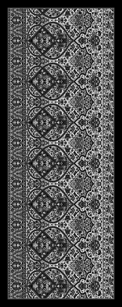 Retro Desen Soft Şal Siyah