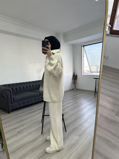 Triko Tunik Takım Krem