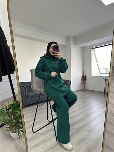 Triko Tunik Takım  Zümrüt Yeşili