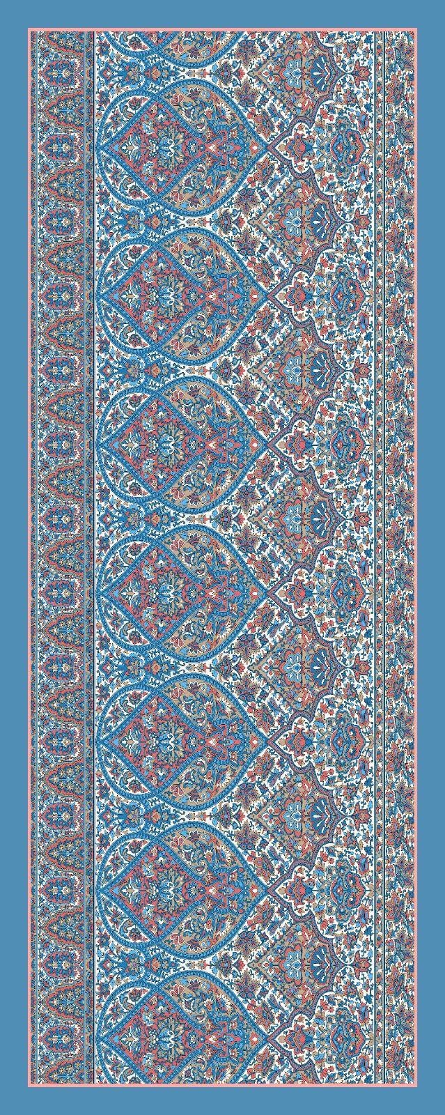 Retro Desen Soft Şal Bebe Mavisi