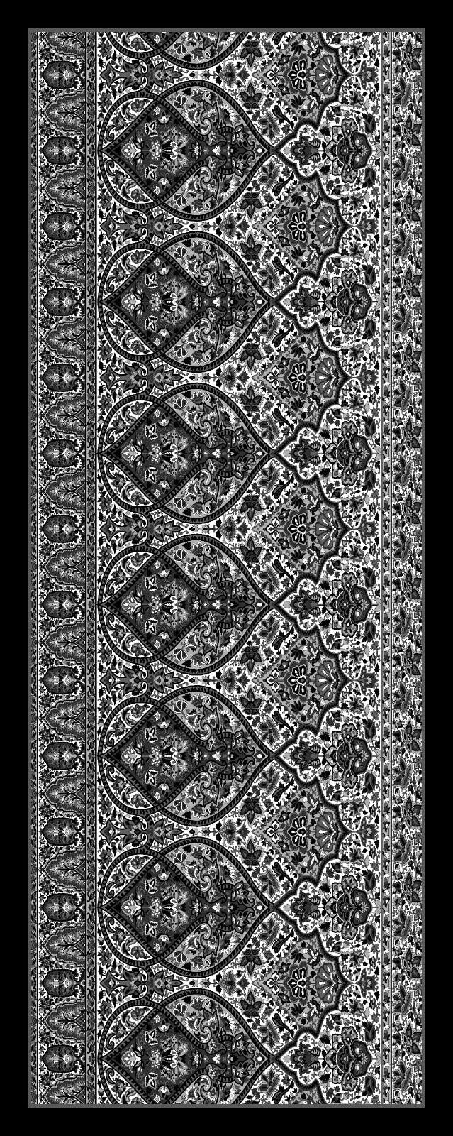 Retro Desen Soft Şal Siyah