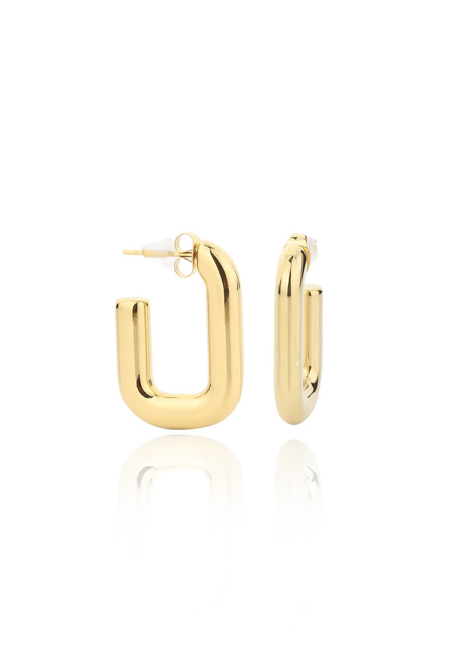  Gold Open Square Küpe 