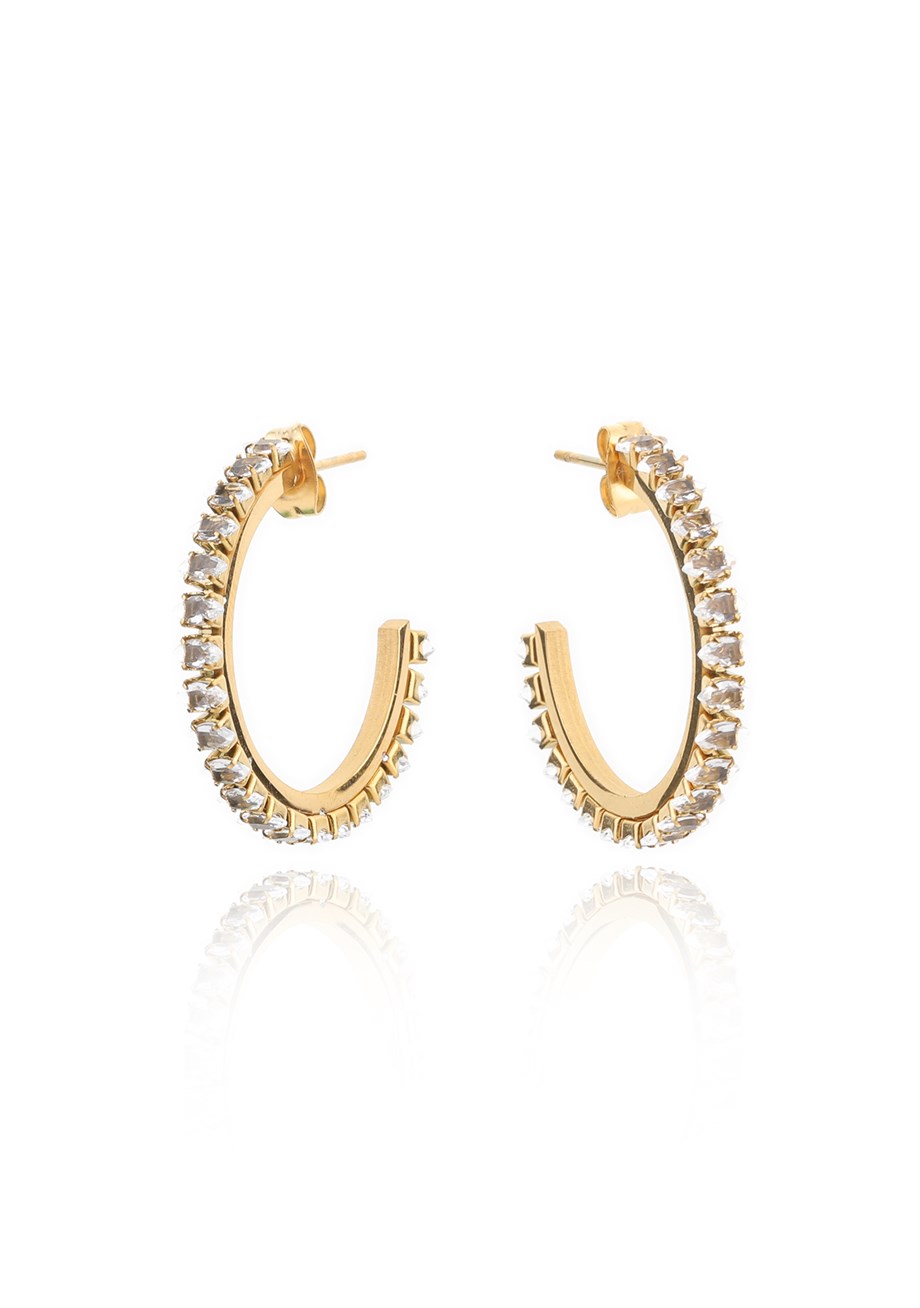  Precious Taşlı Halka Küpe 