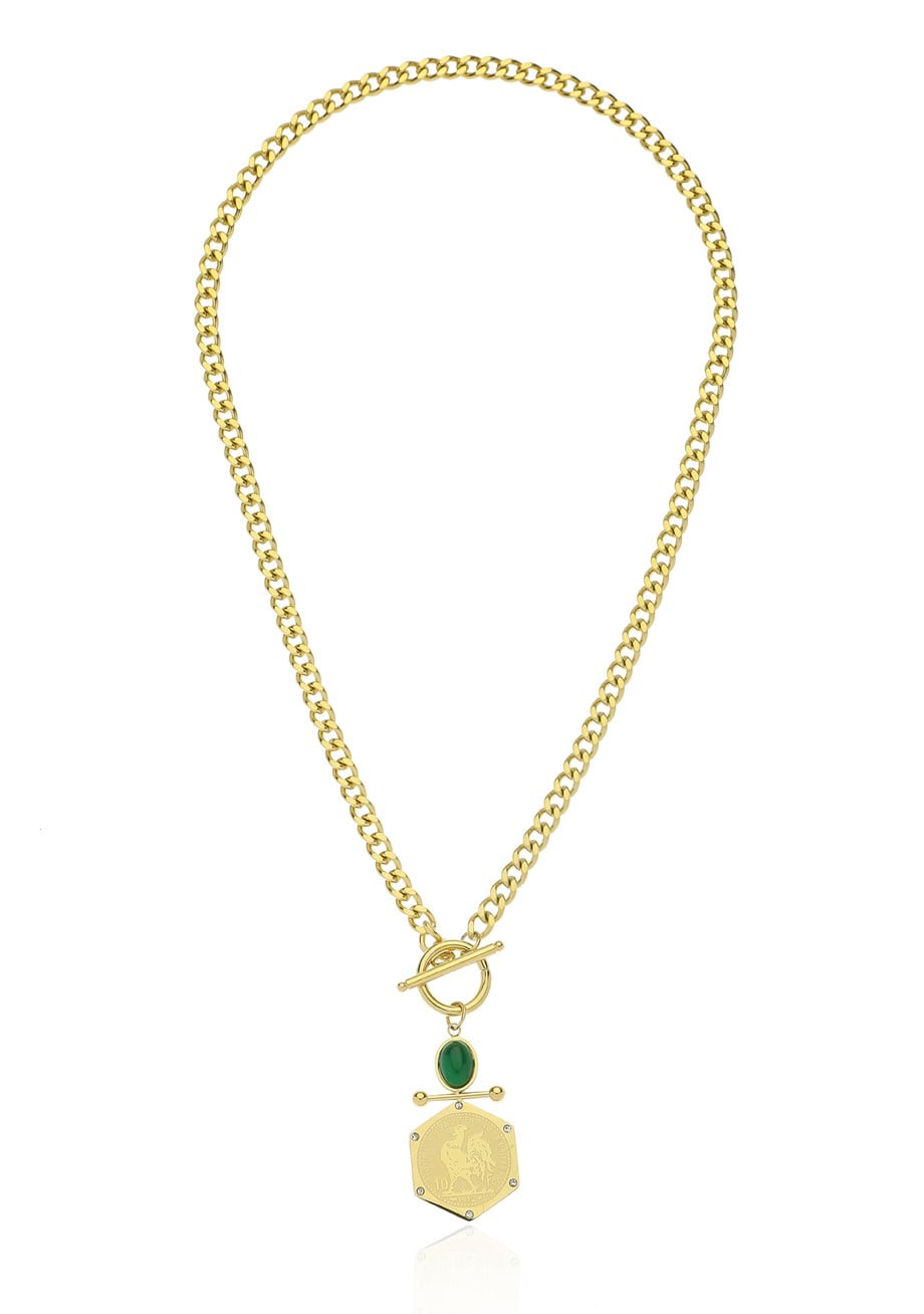 Altın Sarısı Renkli Gemstone Kolye