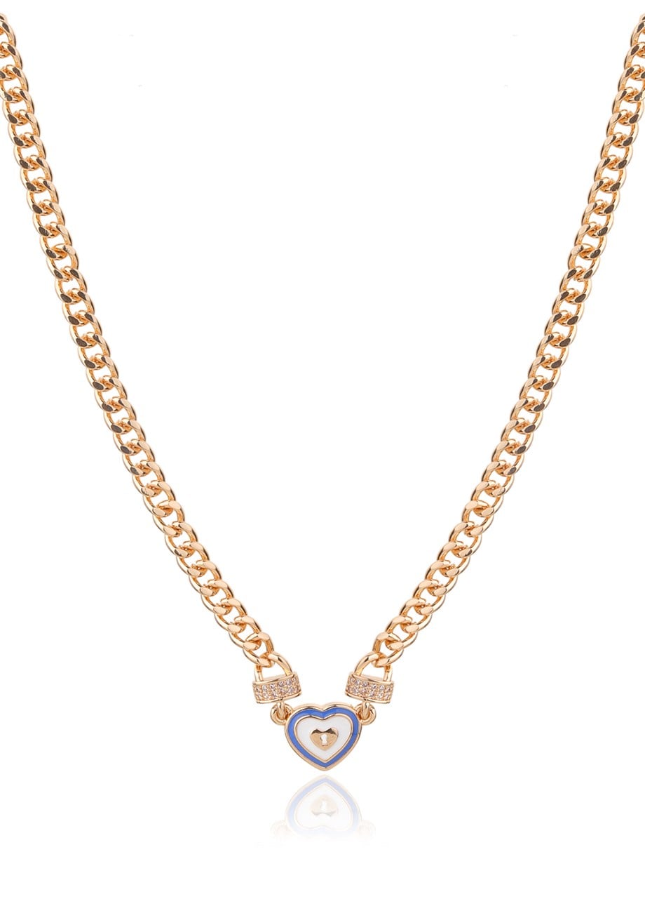 Blue Heart Zincir  Kolye