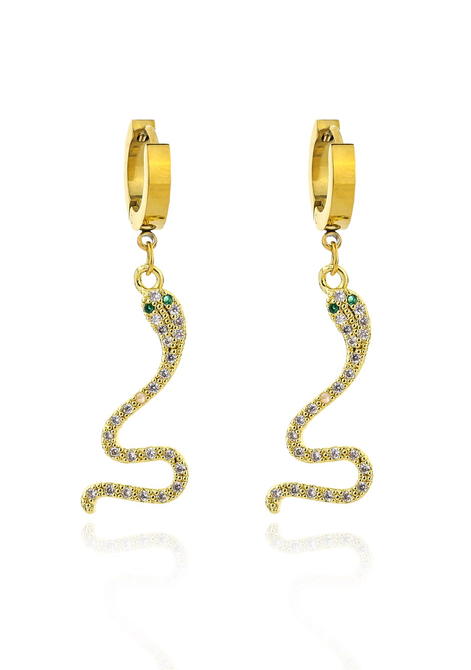 Gold Attractive Snake Küpe 