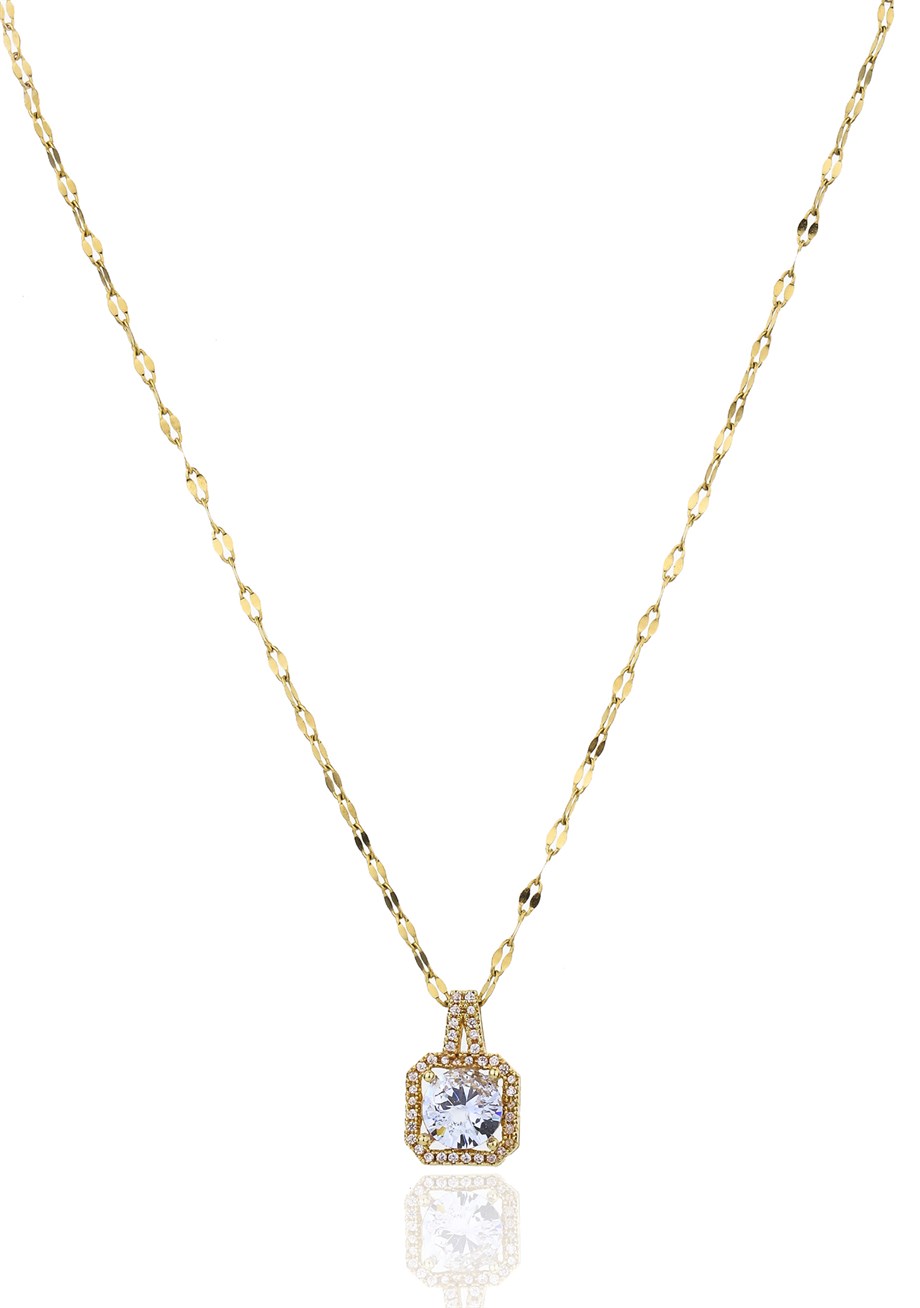 Gold Beautiful Solitaire Kolye 