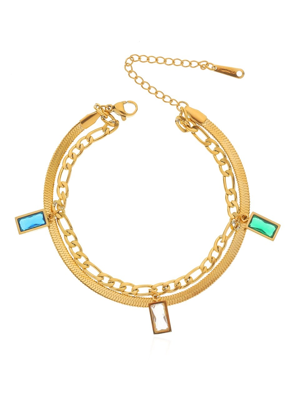 Gold Colored Stone Bileklik
