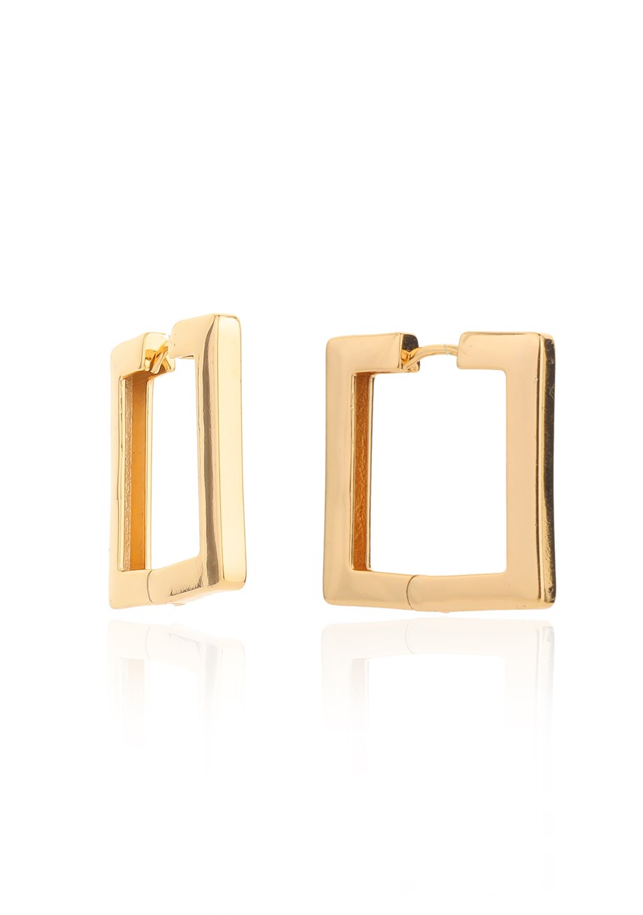 Gold Cosed Square Küpe 