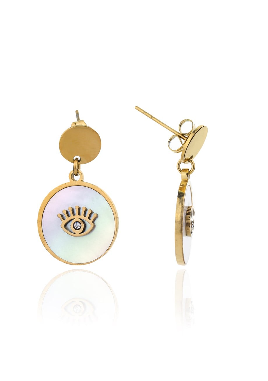 Gold Eye Catching Ceramic Küpe 