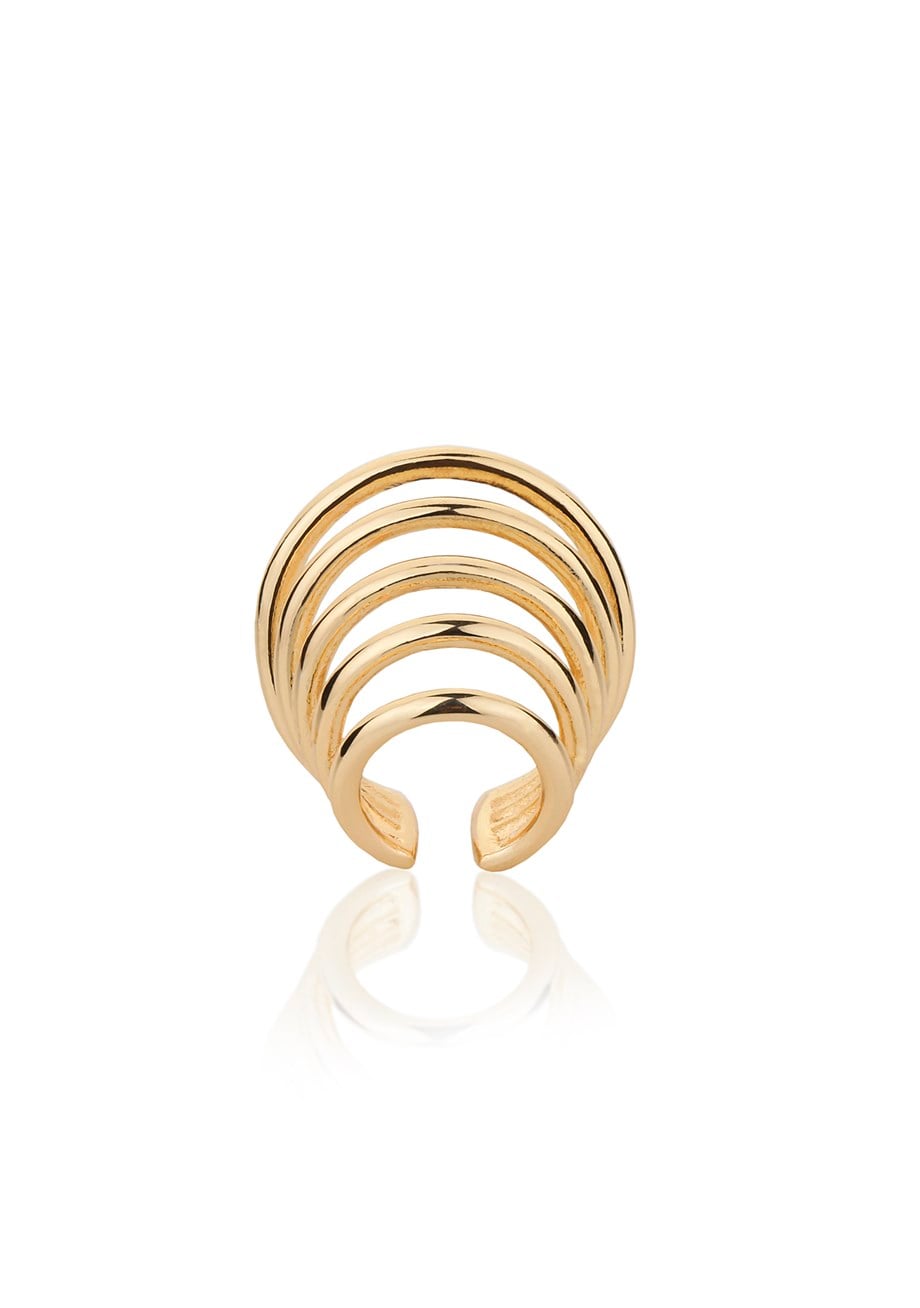 Gold Multi Strip Kıkırdak Küpe 