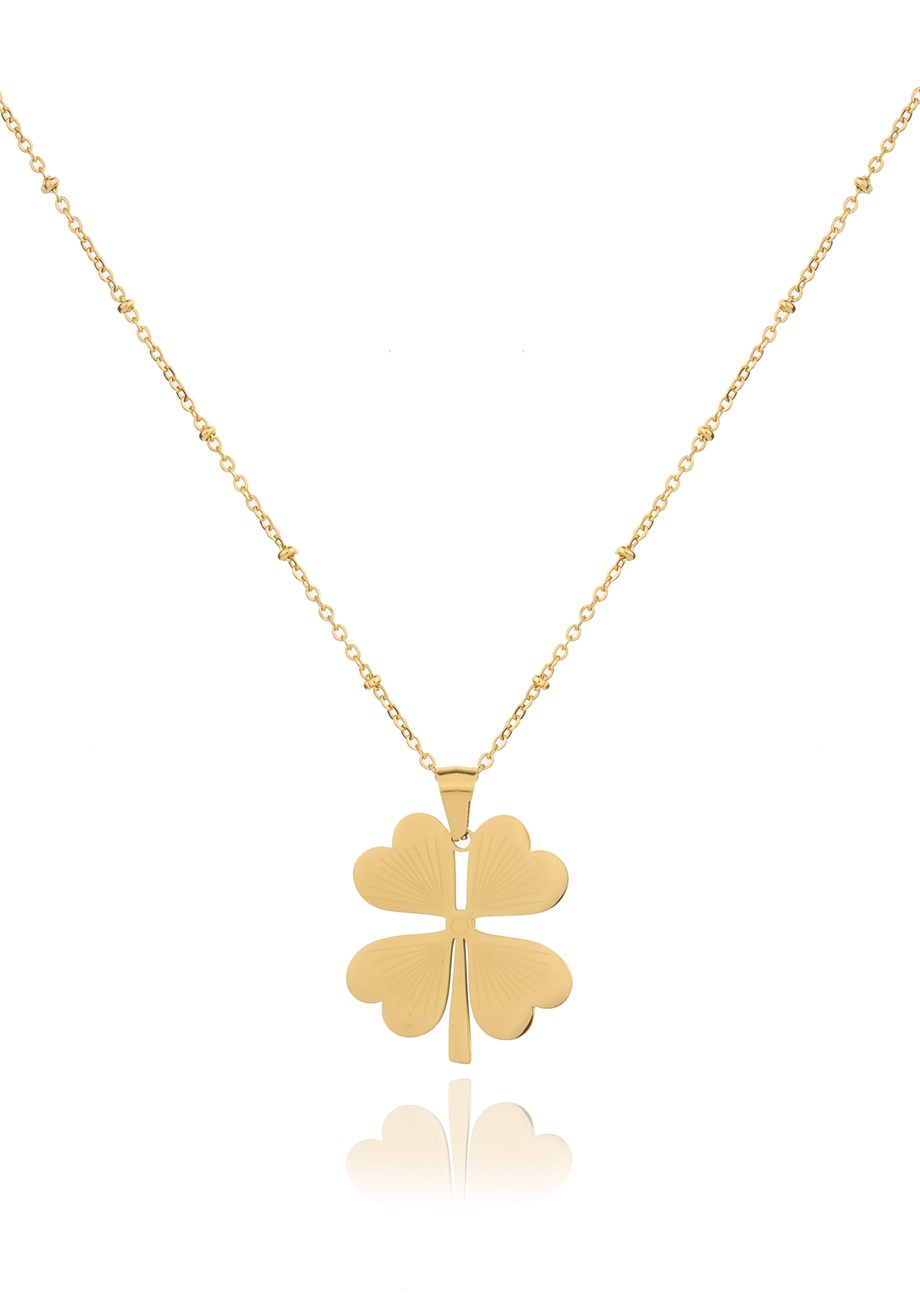 Gold Shamrock Kolye