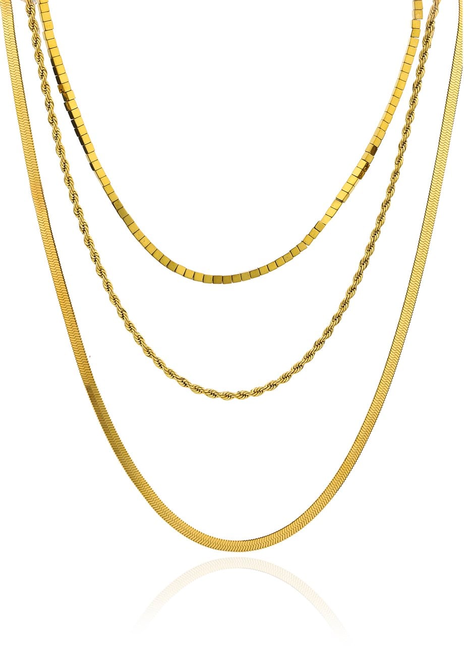 Gold Small Cubes Kolye