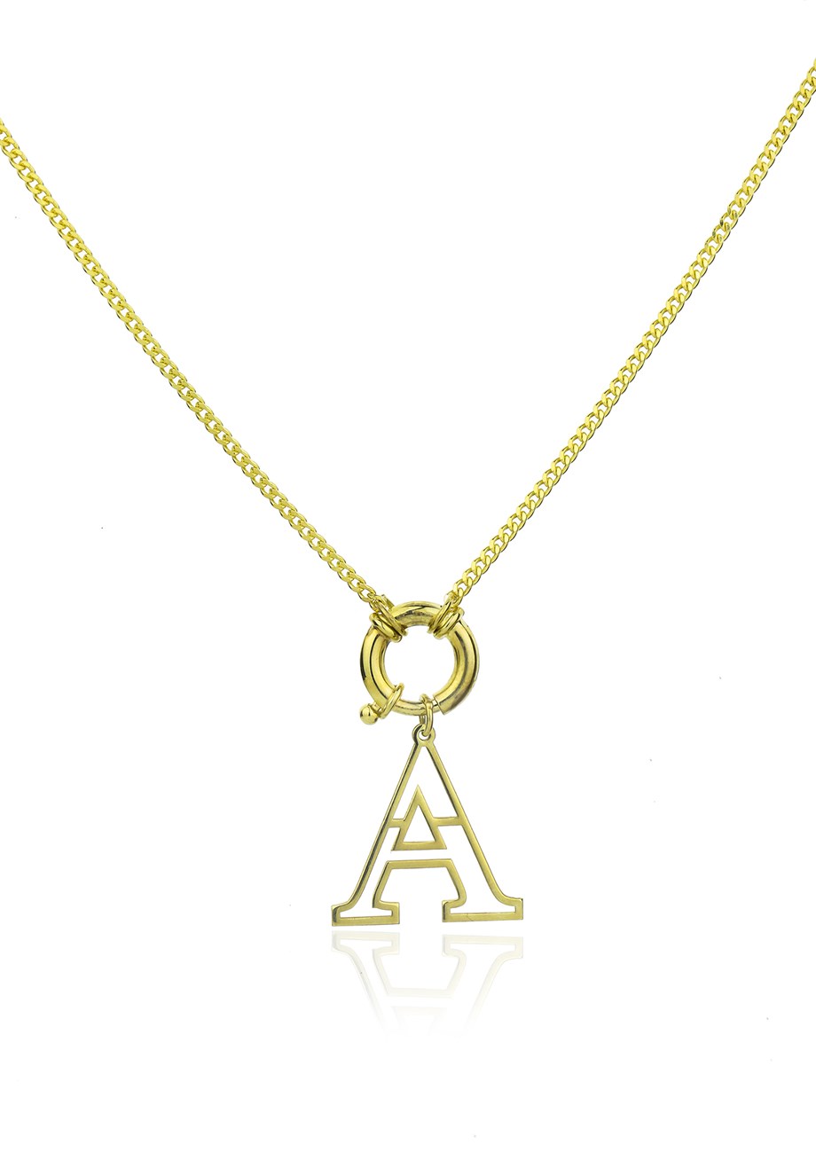 Letter A 925 Ayar Gümüş Kolye 