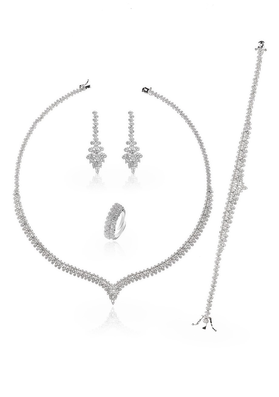 Liyanoss Kolye - Küpe - Bileklik - Yüzük Set