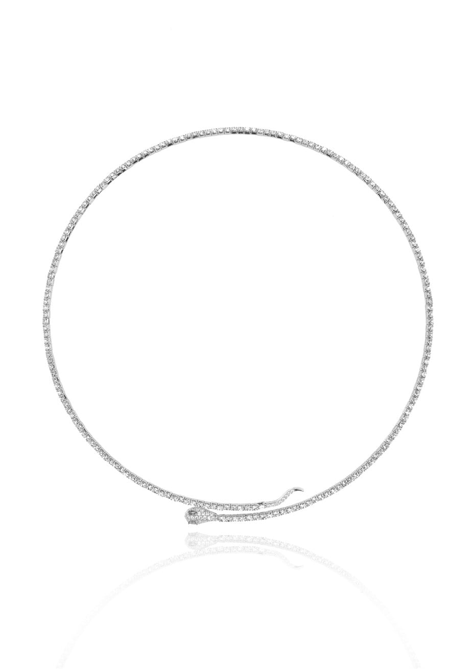 Silver Choker Snake Kolye