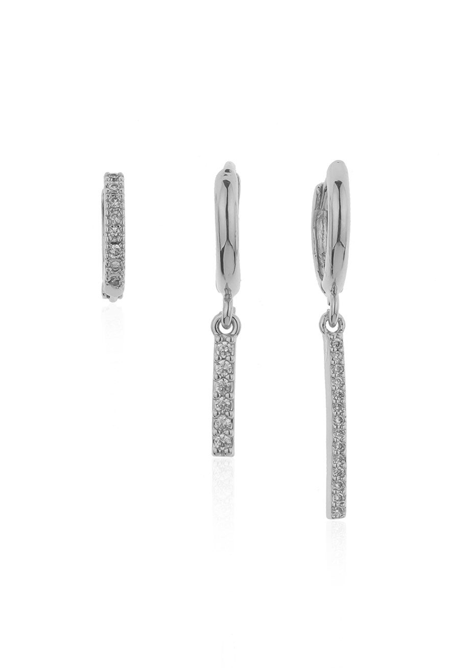 Silver Love Triangle Küpe