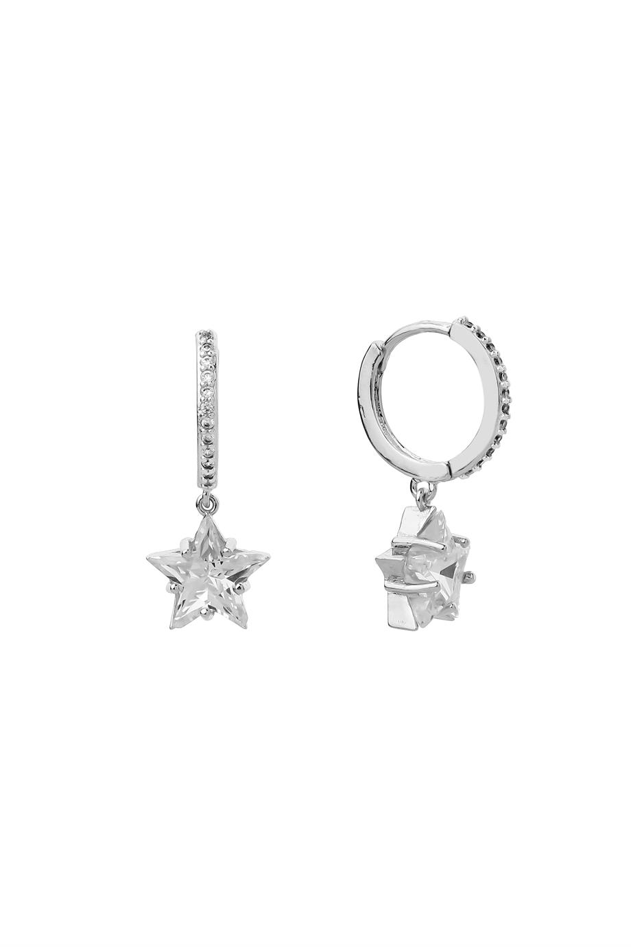 Silver Mini Stone Star Küpe