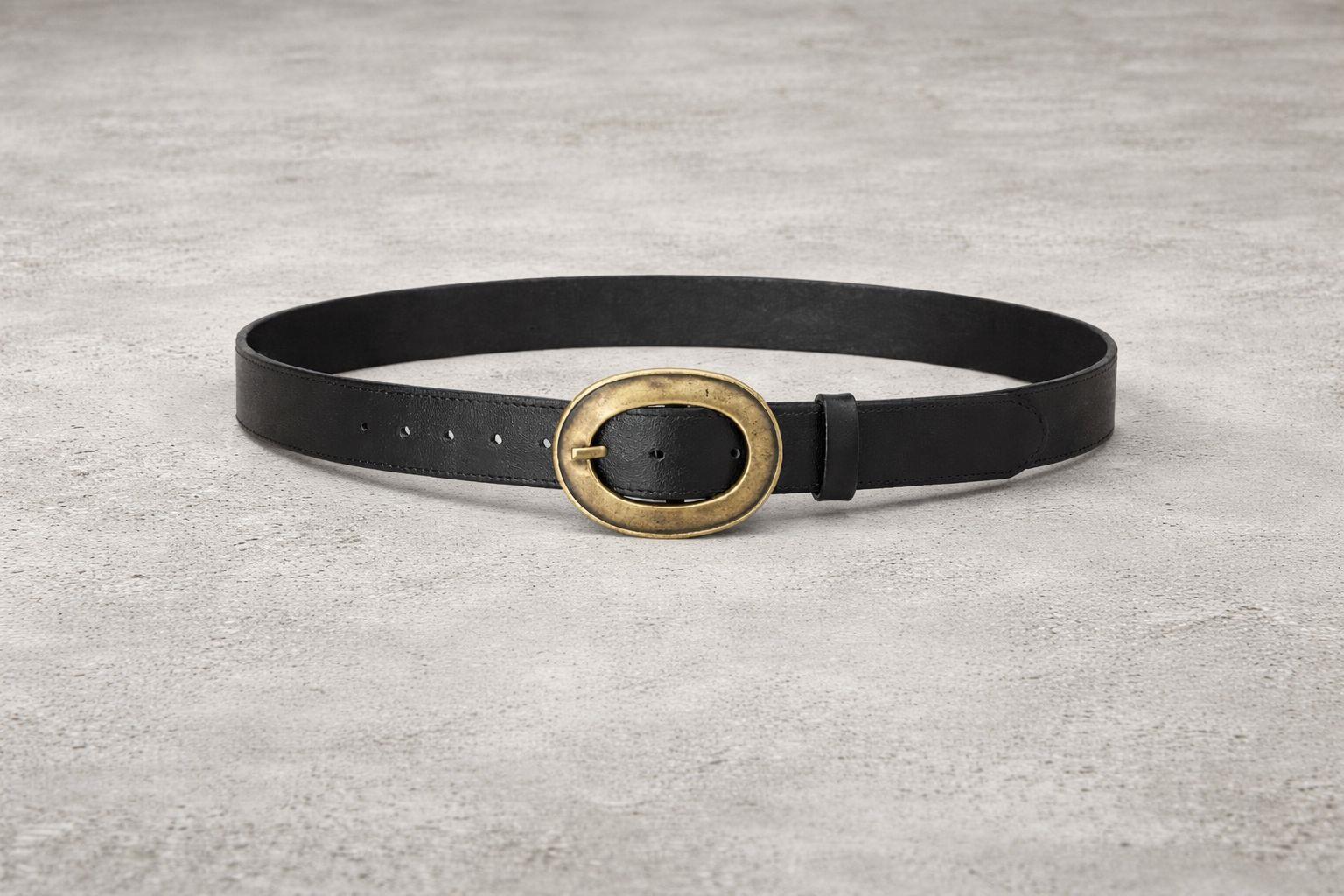 Vintage Tokalı Siyah Kemer