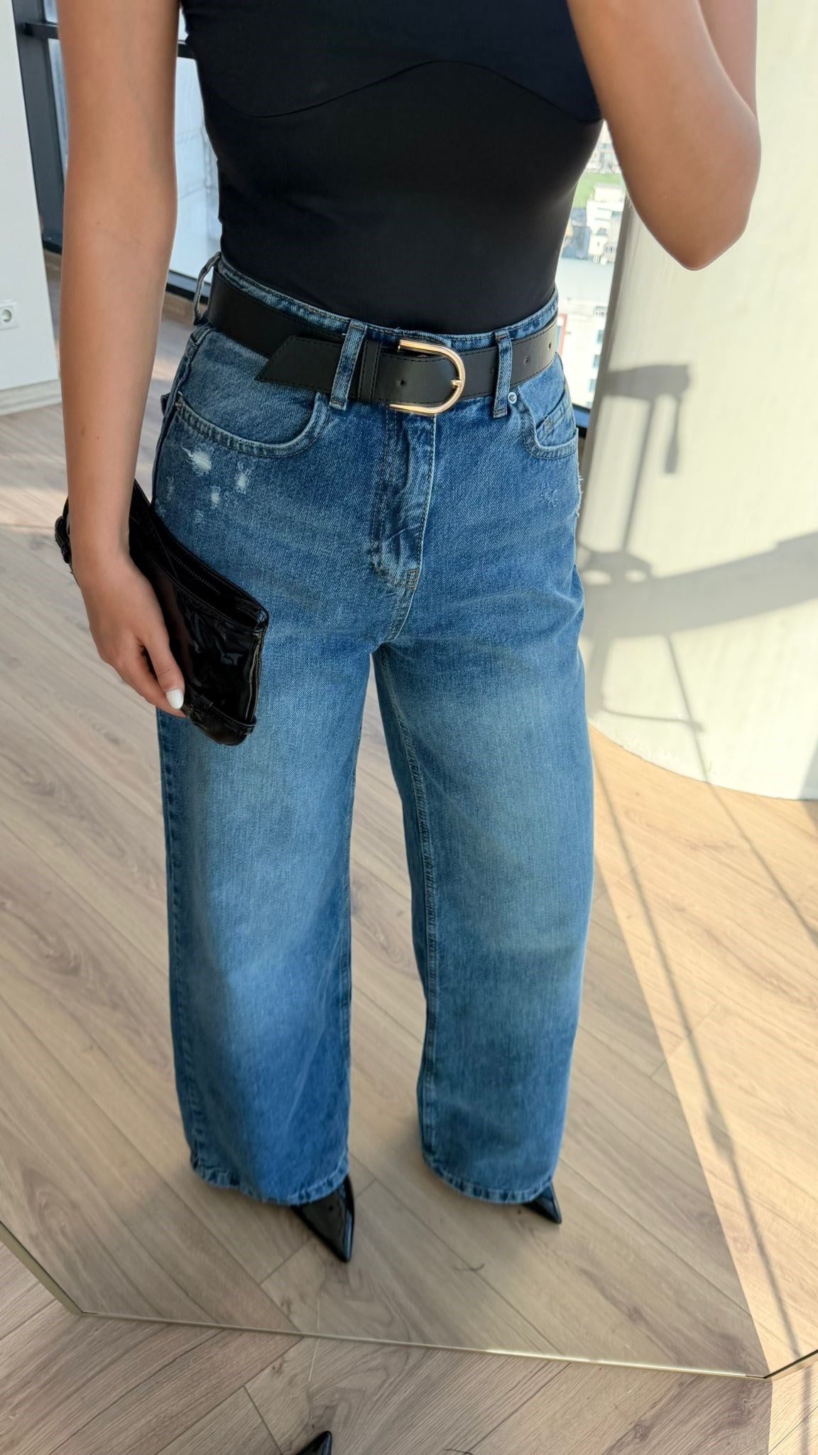 Mavi Yüksek Bel Wide Leg Jean Pantolon – Bol Paça Denim