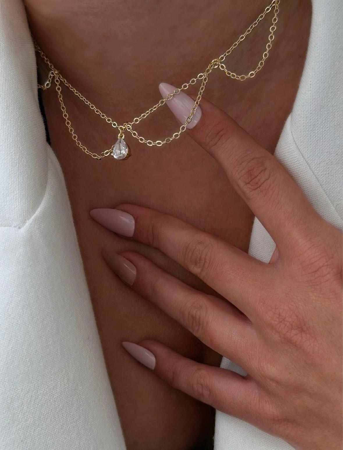 Tek Taş Zincir Choker