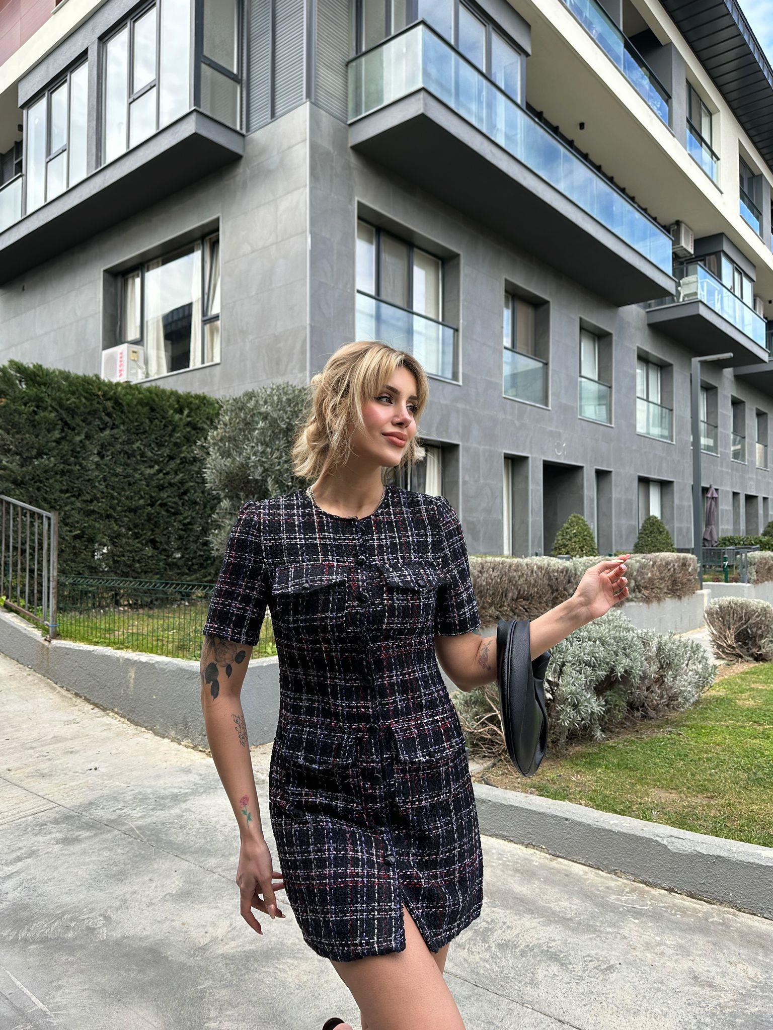 Buklet Simli Tüvit Elbise 1707463