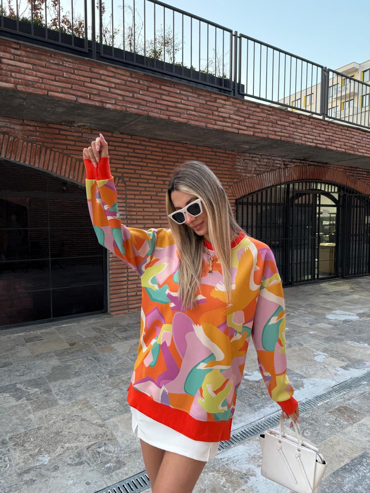 Bymn Mix Baskılı Sweatshirt swt2051sist