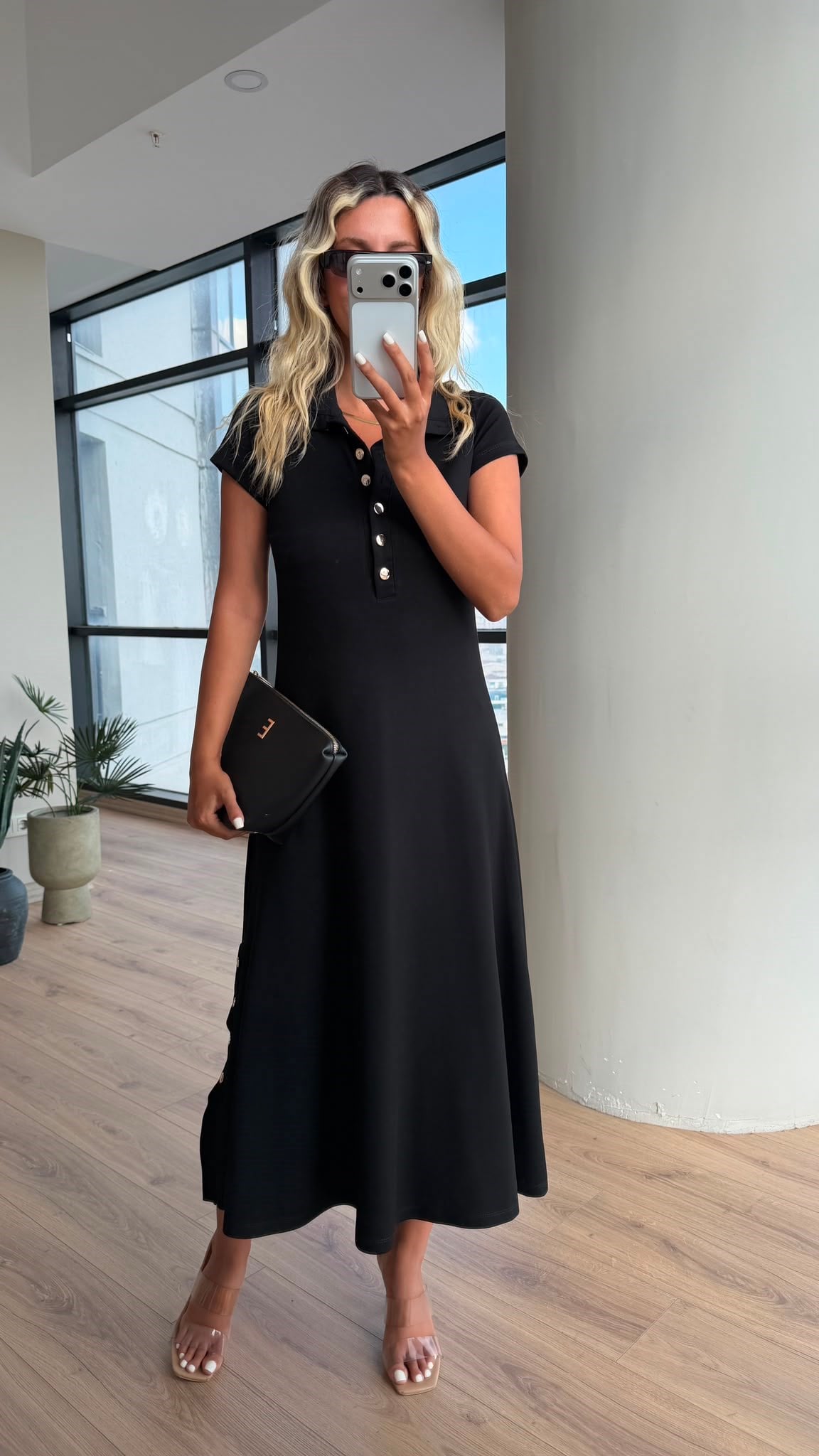 Marka Model Çıtçıtlı Spor Elbise Siyah