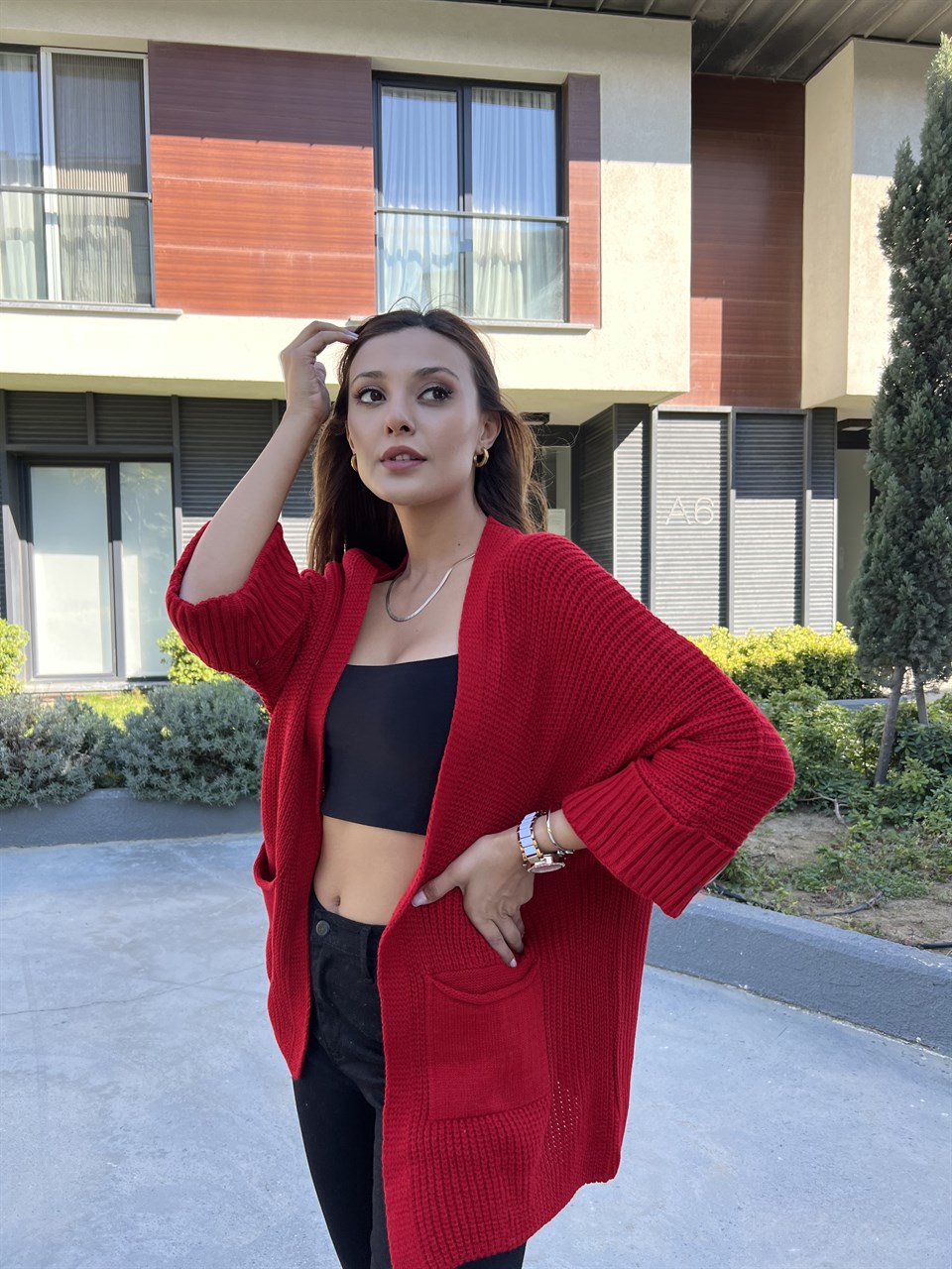 Duble Kol Kırmızı Hırka