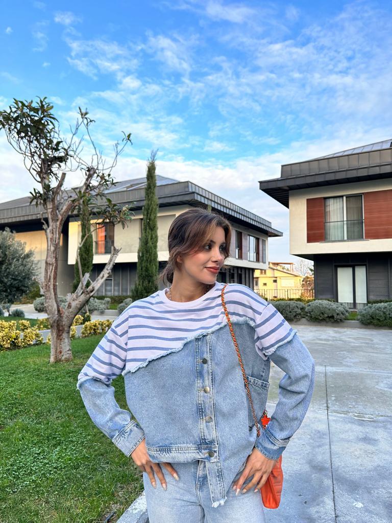 Garniss Jean Garnili Beyaz Sweat Çizgili 1707463