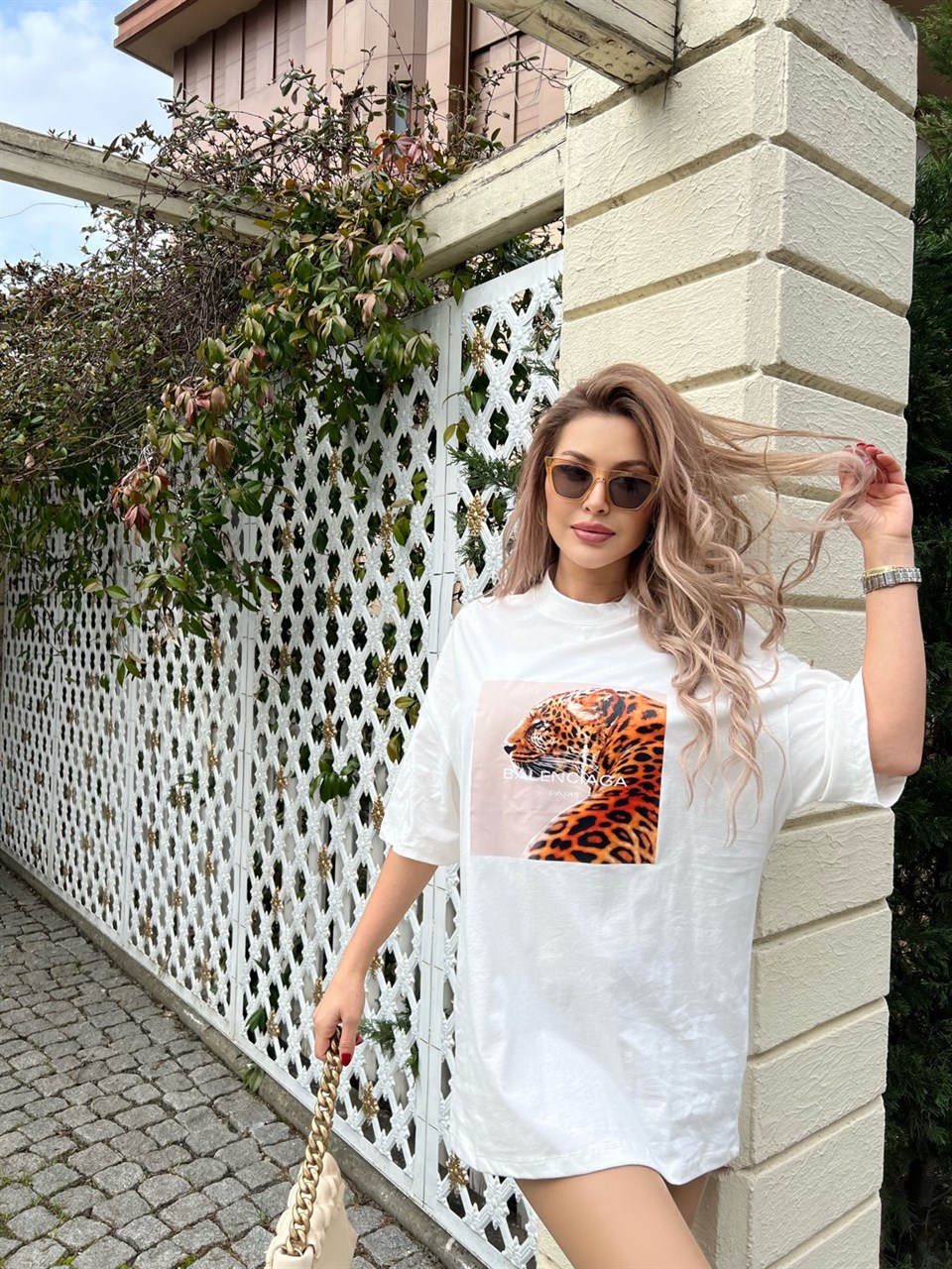 Kaplan Baskılı A Kalite Beyaz T-Shirt