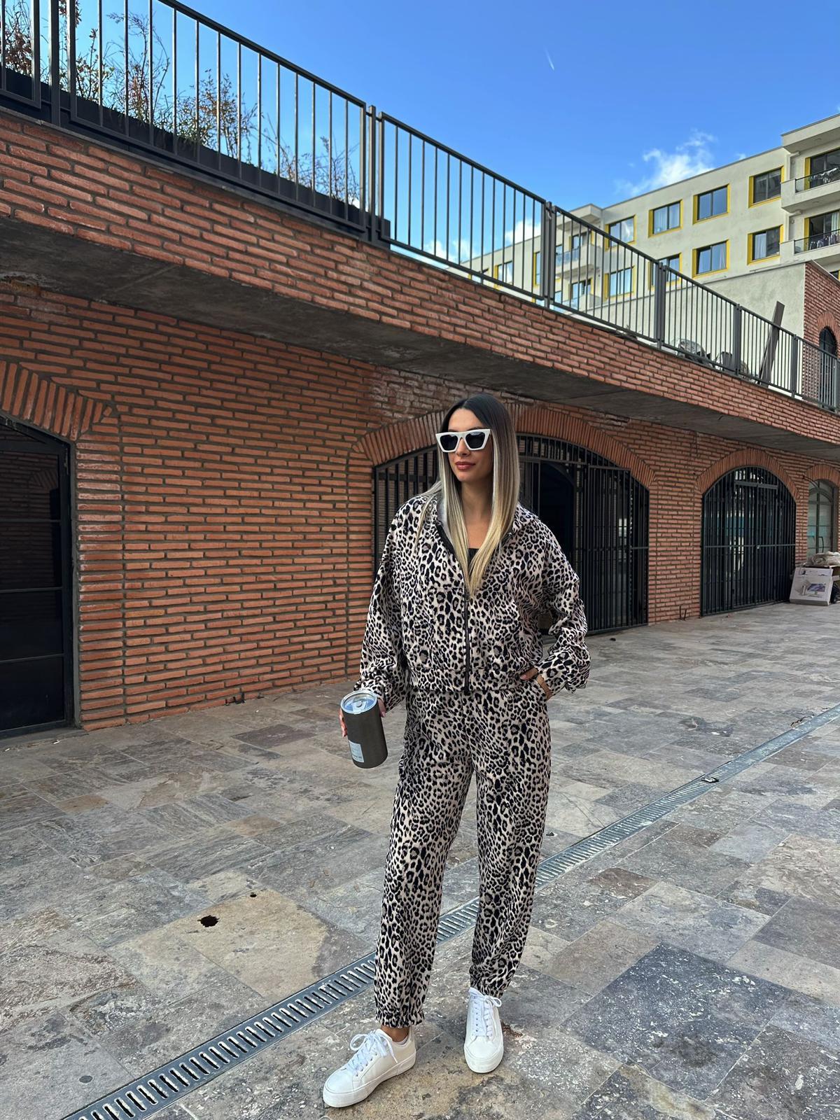 Kapşonlu Leopar Spor Takım stkm2039rvd