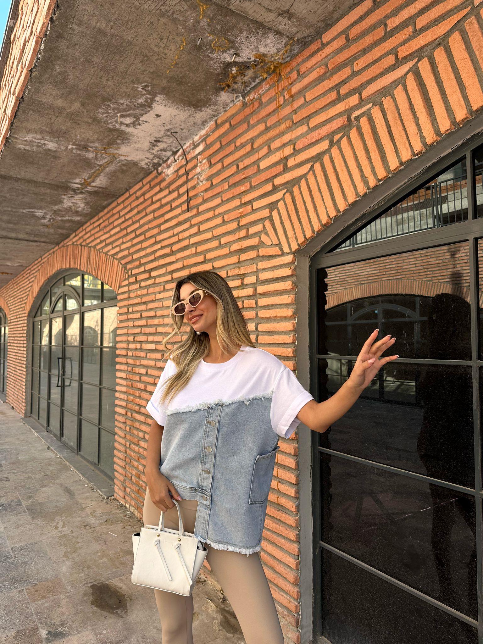 Kısa Kollu Kot Detay Tasarım Sweat 07062183