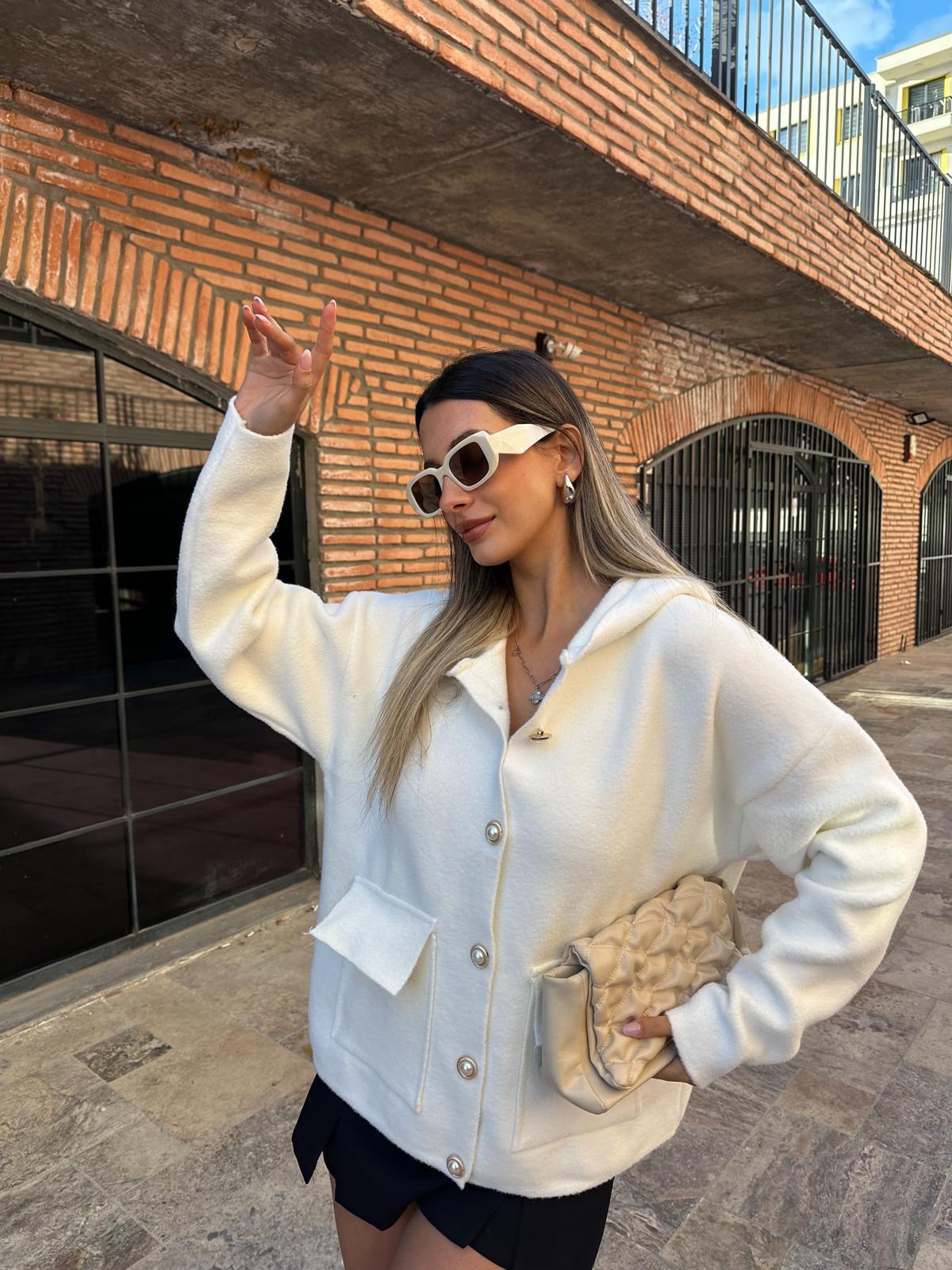 Lovely İnci Düğmeli Soft Hırka Beyaz hrk2021rvd