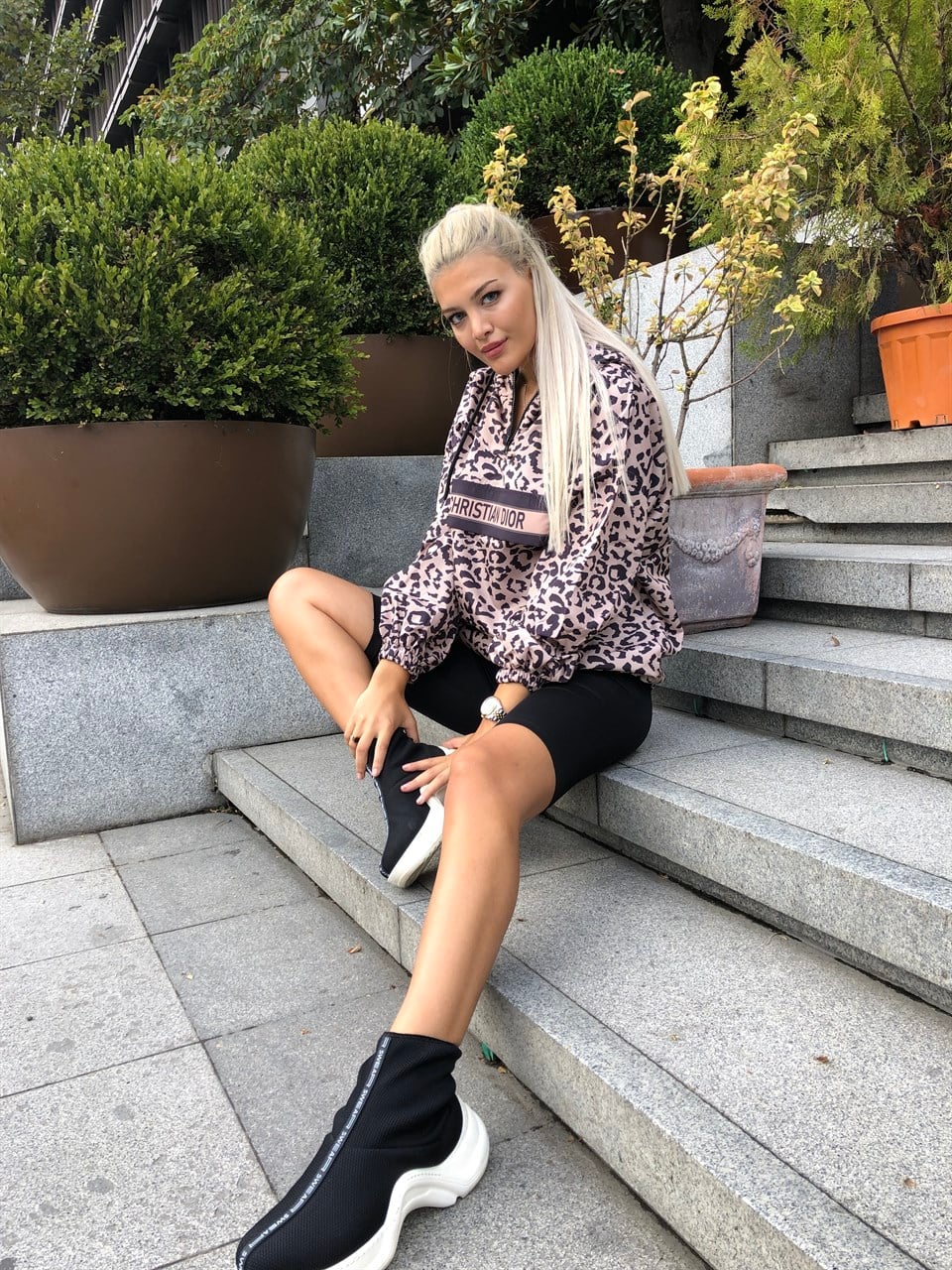 Marka Leopar Desen Yağmurluk