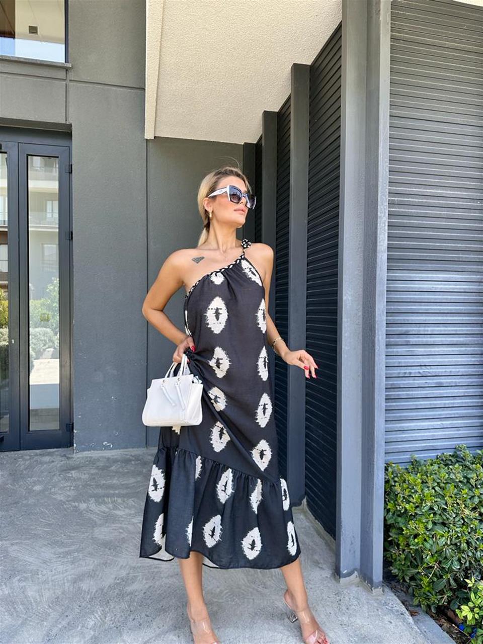 Örgü Askılı Marka Muadili Elbise Siyah 0717332