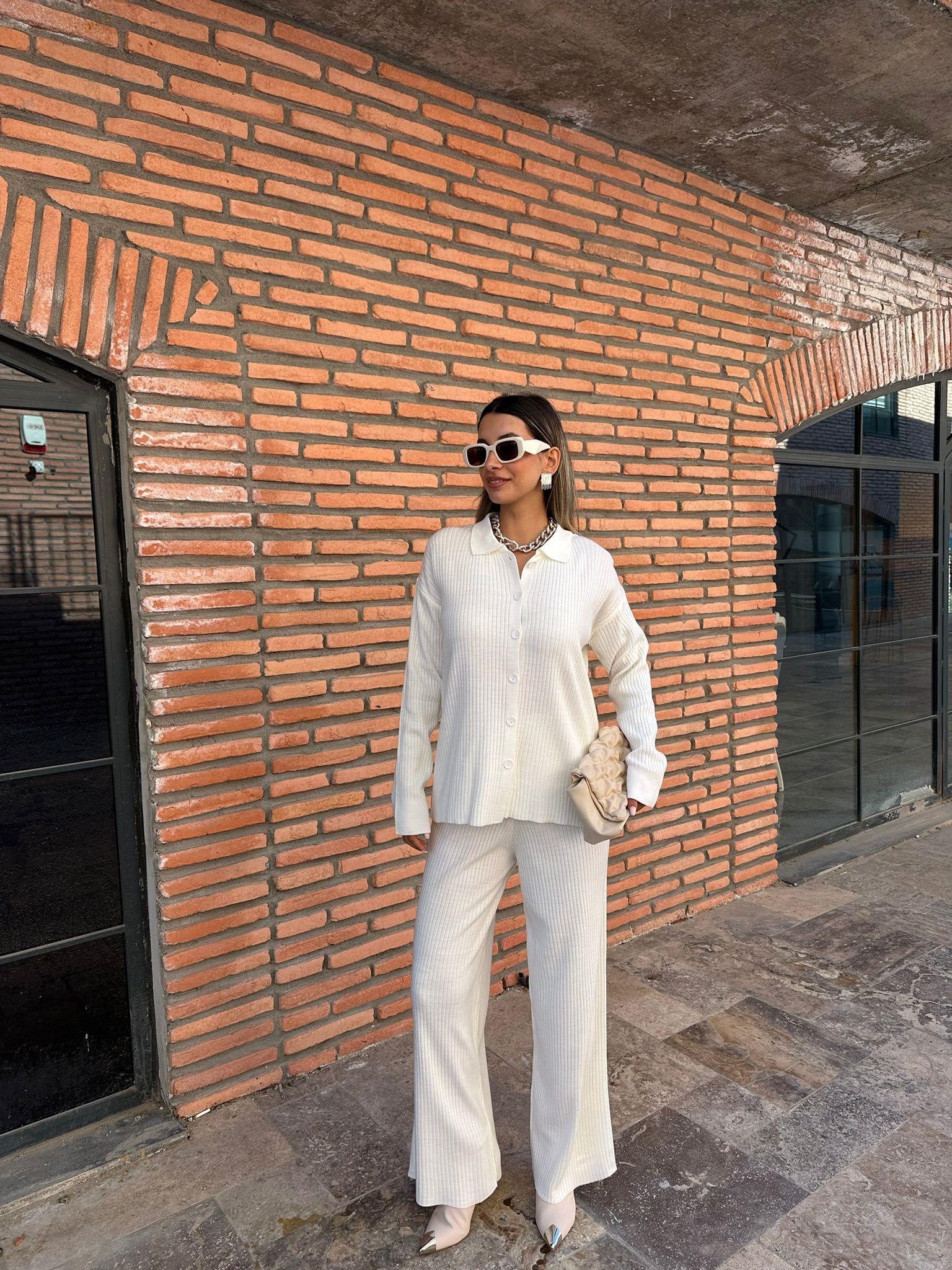 Orie Fitilli Beyaz Triko Takım 2254