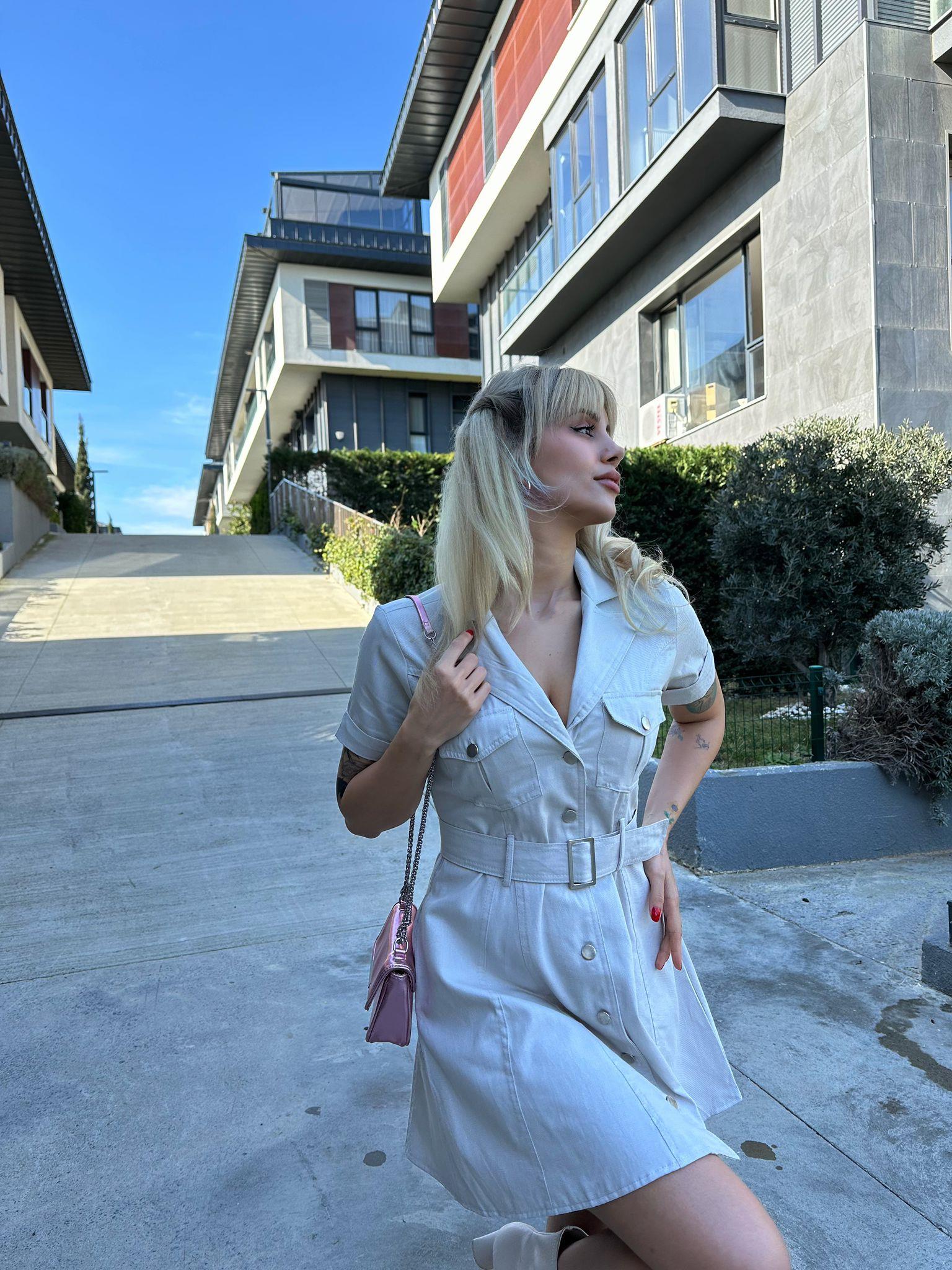 Tika Kemerli Taş Elbise 17074524