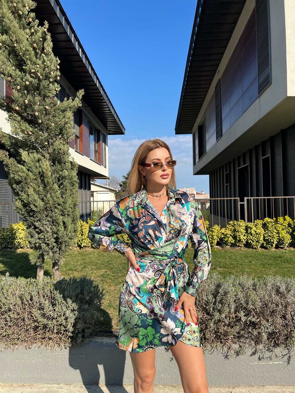 Wims Kruvaze Saten Elbise