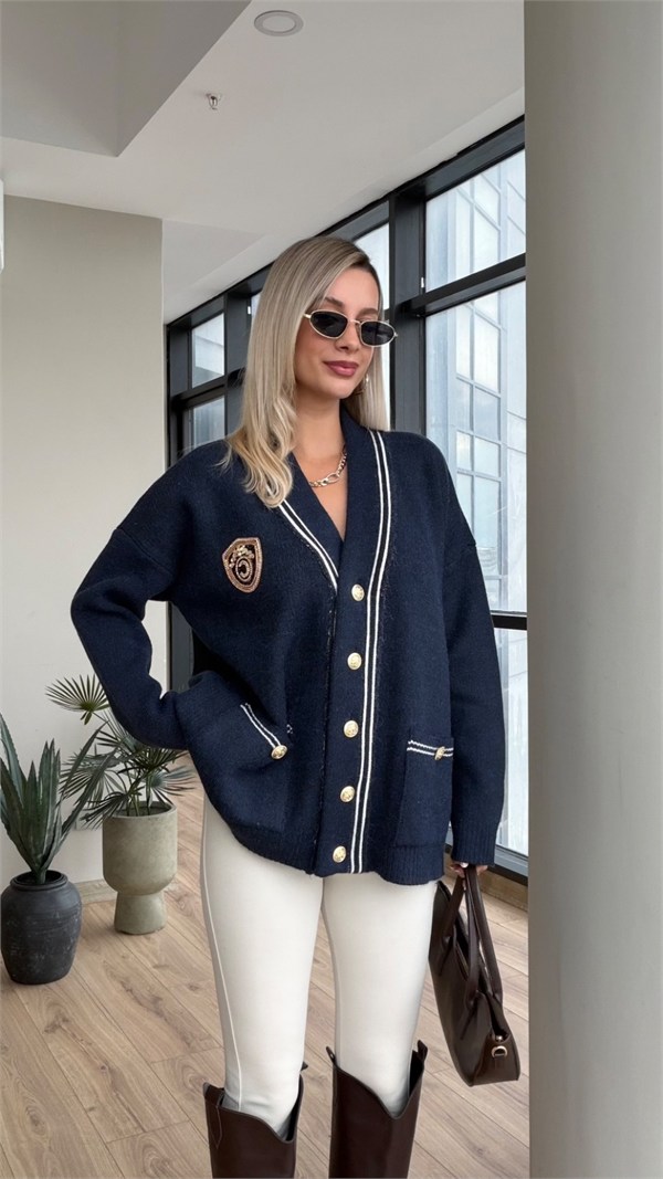 B-Club Armalı Hırka Lacivert