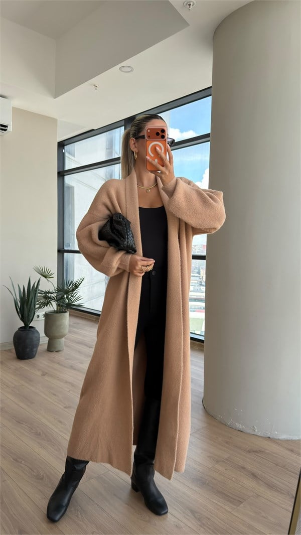 Maxi Boy Premium Soft Hırka Camel