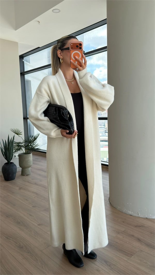 Maxi Boy Premium Soft Hırka Ekru