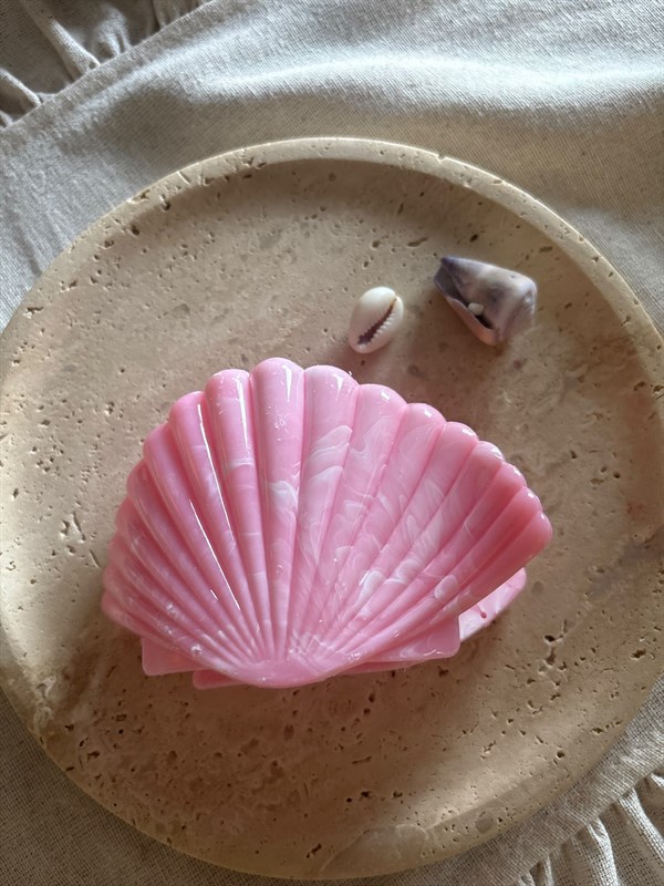 İstiridye Saç Tokası Pembe