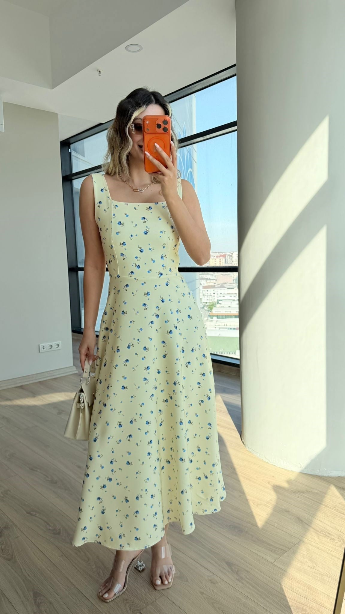 Rayse Minik Çiçekli Elbise Sarı