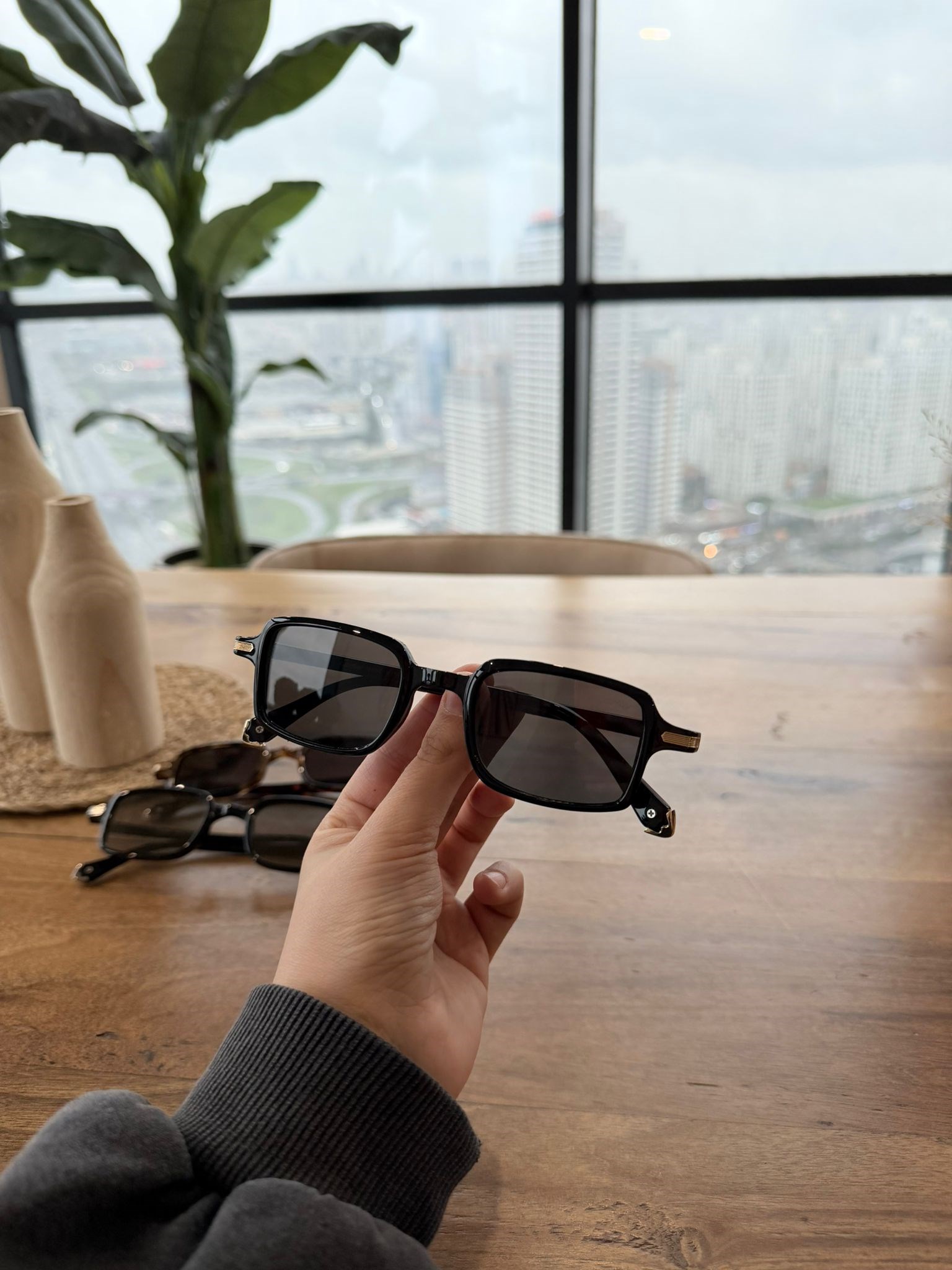 Crter Kare Camlı Fire Model Siyah Gözlük