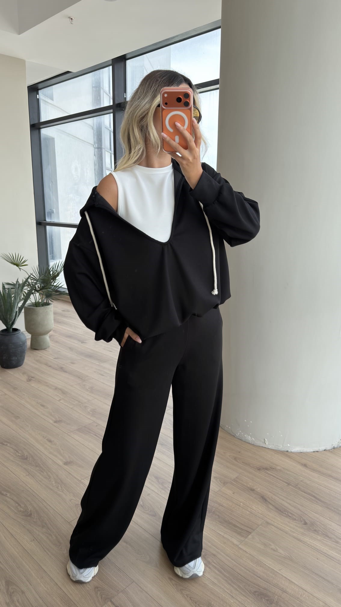 TWST Model Üçlü Kapüşonlu Takım Siyah