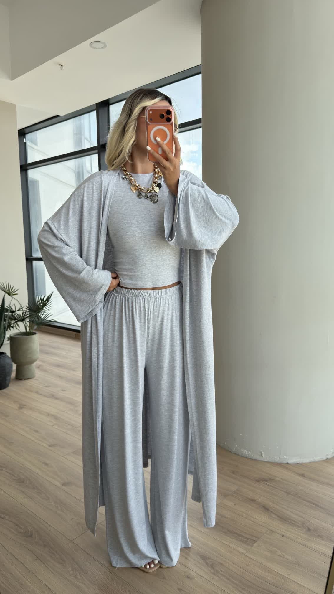 Laria Üçlü Takım Gri