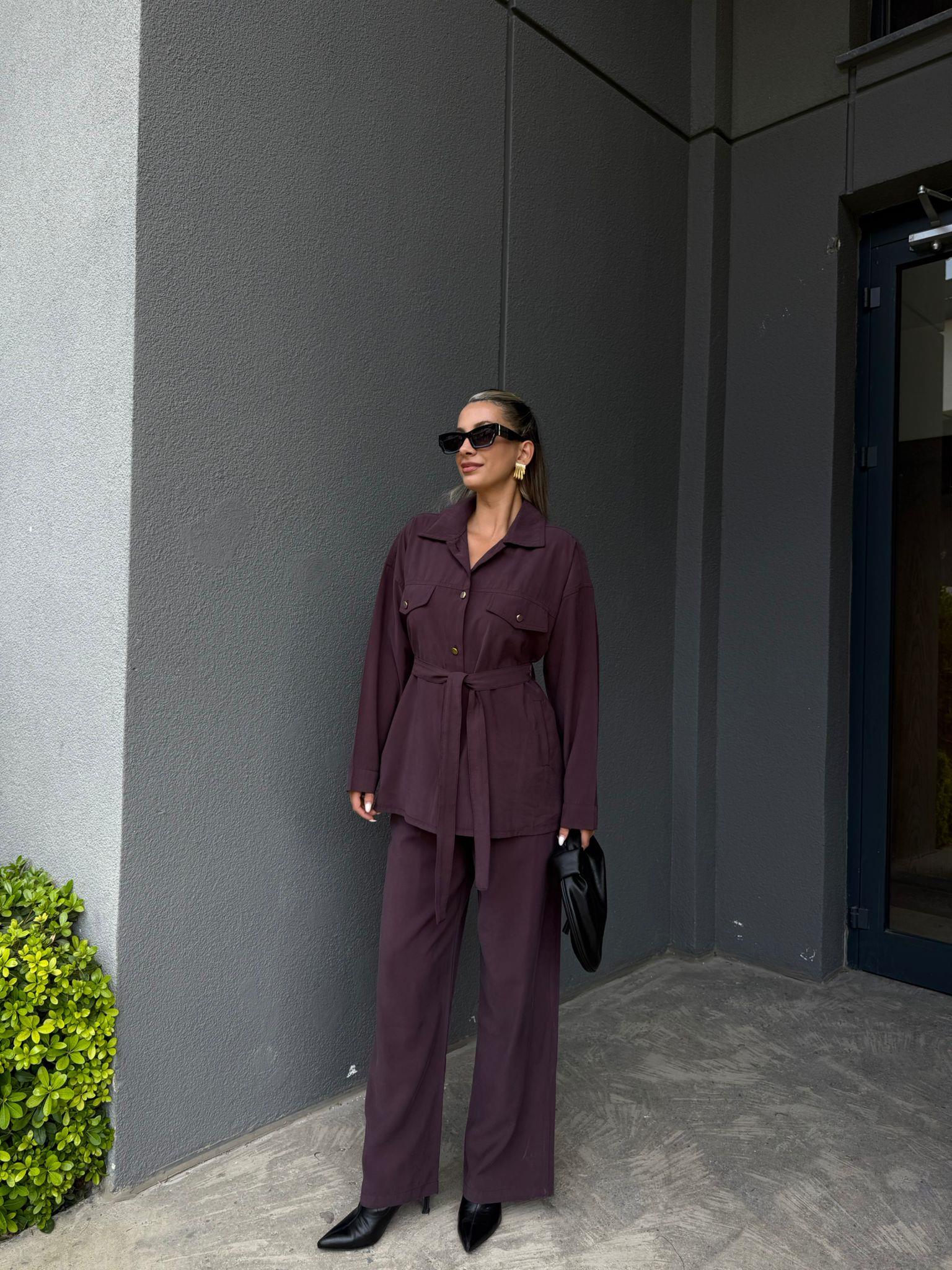 Amelia Bel Bağlamalı İkili Takım Gül Kurusu