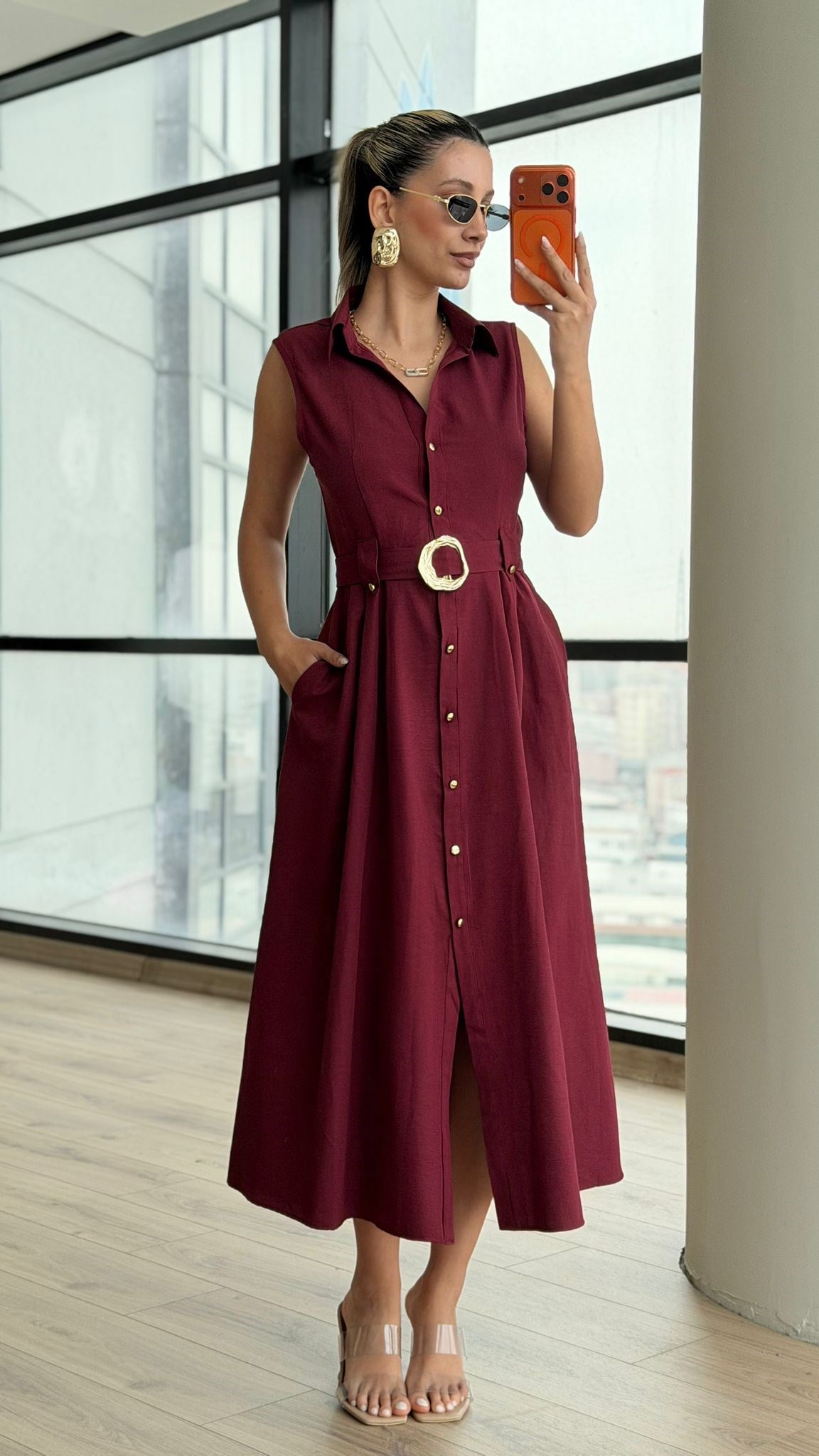 Kolsuz Fima Bordo Elbise