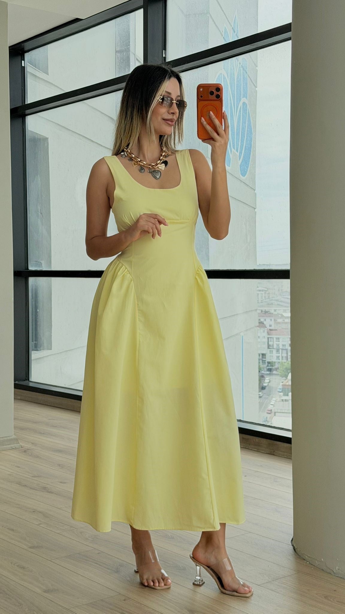 Liora Prenses Elbise Sarı